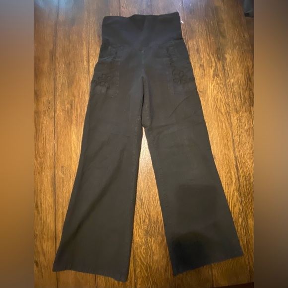 G. Designs Natural Fashion Black Flare Pants Size Small B28 - Picture 1 of 5